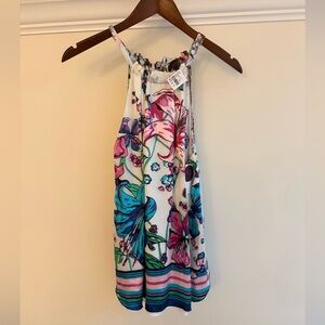 Hale Bob silk floral jersey top size M